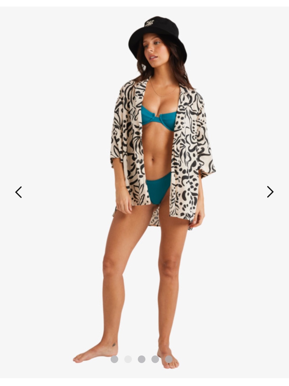 Billabong Black and Cream Abstract Button Down Shirt